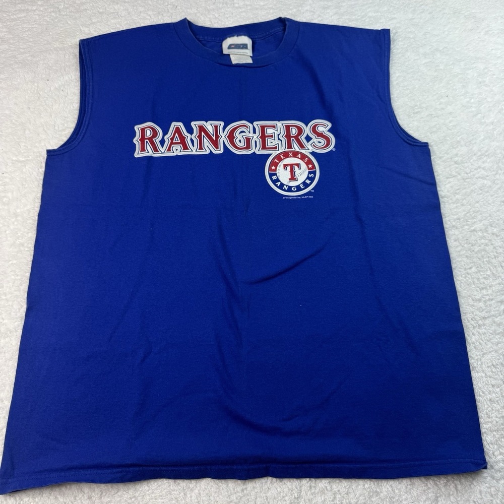 Texas Rangers MLB Tank Top Sleeveless Short Men's Large Vintage Y2K 2004